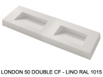 Plan vasque double lavabo, sur mesure : L 120 à 201 x P 40 à 51 cm, finition lisse, 10 couleurs au choix, Anti bactérien, résine Akrytan® teinté dans la masse, Livraison Offerte.